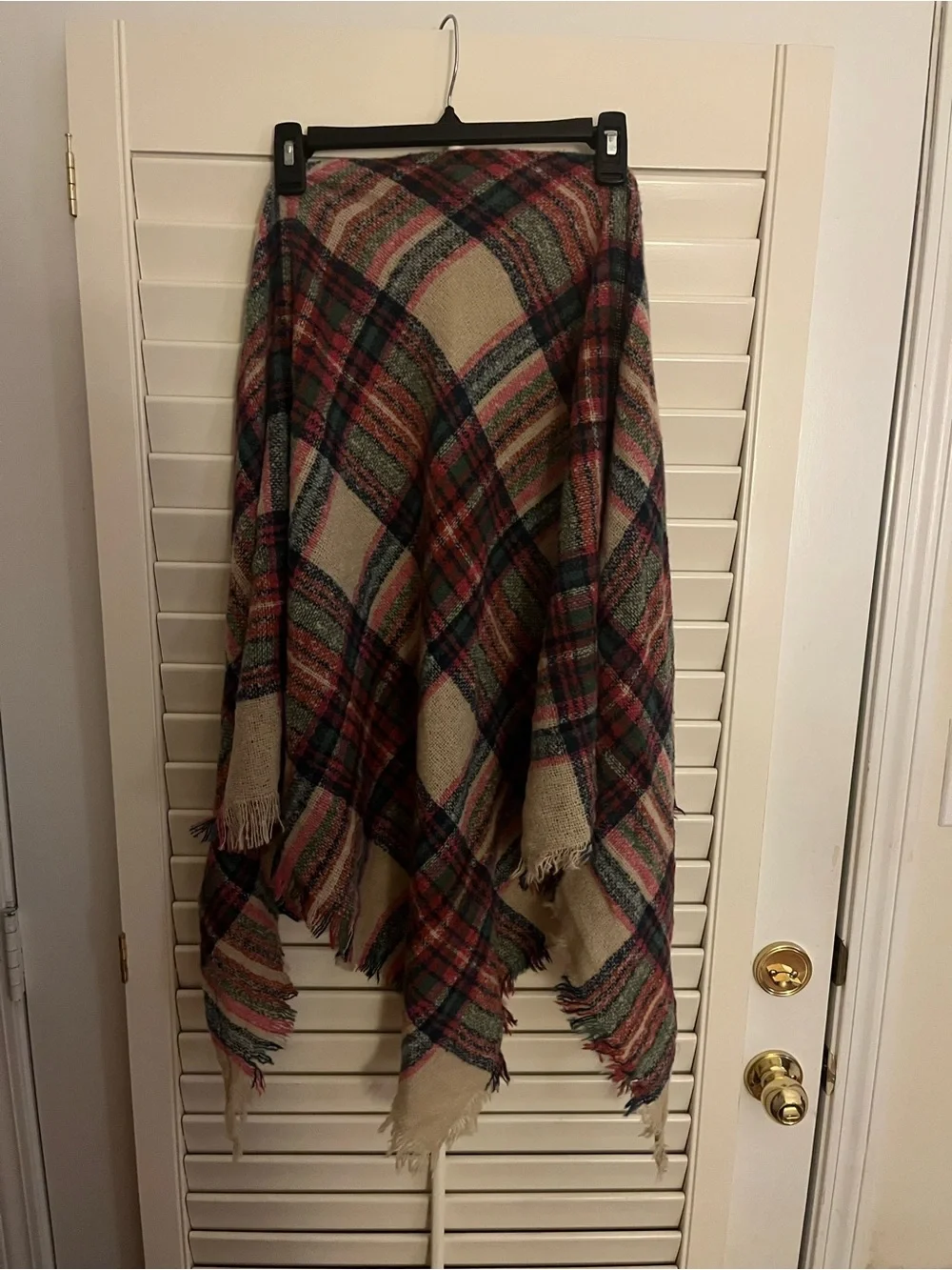 Tartan plaid fringe scarf